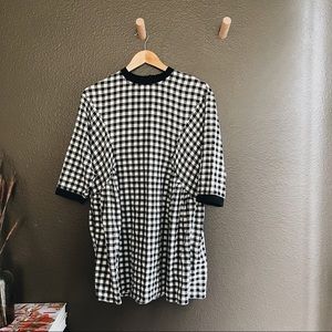 Zara - Black & White Gingham Short dress - Size Medium